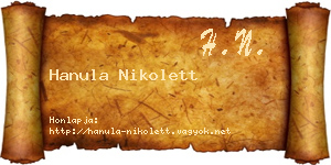Hanula Nikolett névjegykártya